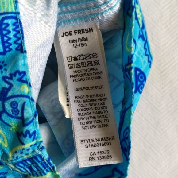joe fresh blue fish swim trunks 12-18 months baby toddler boy - Picture 7 of 7